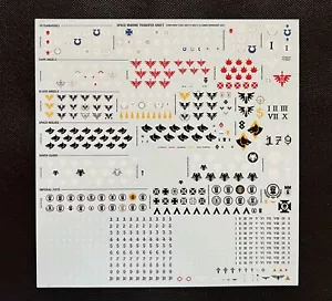 Warhammer 40,000 - Leviathan Space Marine Decals Transfer Sheet 40k - Picture 1 of 1
