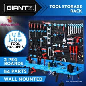 Giantz 54 Storage Bin Rack Wall Mounted Tools Organiser Peg Wall Bench Garage - Picture 1 of 8