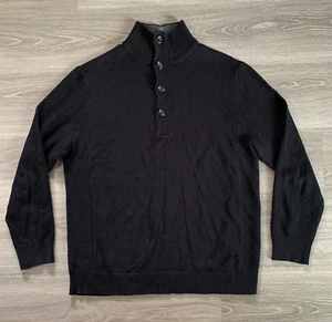 Carbon 2 Kobalt Pullover Herren XL schwarz Henley Baumwolle Mock Ausschnitt Pullover gestrickt - Bild 1 von 8