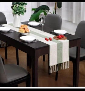Farmhouse Table Runner, Rustic Table Runners 72 Inches Long, Linen Boho Table... - Picture 1 of 3