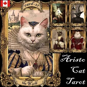 cat tarot card cards deck fortune telling rare vintage oracle cats supplies gift - Picture 1 of 12