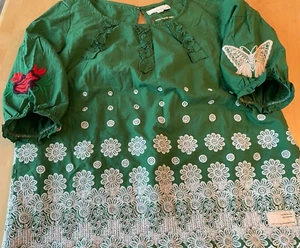 OLD MOLLY WHITE KNUCKLE WAYS INDIA MADE BESTICKTE BLUSE DAMEN GRÖSSE XS - Bild 1 von 10