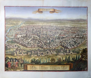 ASIEN IRAN ISFAHAN MOSCHEE LEGENDE PLAN MERIAN ARCHONTOLOGIA KOLORIERT 1638 - Picture 1 of 2