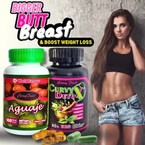 Curvy Detox + Aguaje Pills – Enhance Curves, Burn Belly Fat & Detox Naturally - Picture 1 of 19
