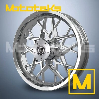 16X3.5 RAZOR MAG WHEEL CHROME FOR HARLEY SOFTAIL SPORTSTER DYNA FRONT PRODIGY - Image 1 of 4