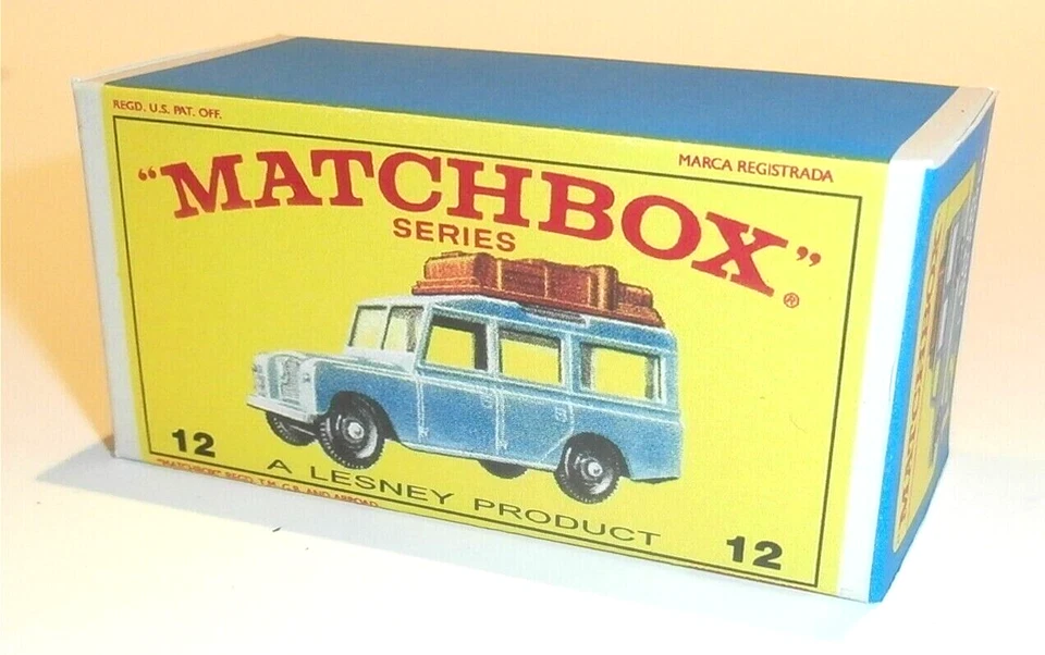 Matchbox Lesney No 12 Land Rover Safari Empty Repro E Style Box - Image 1 of 1