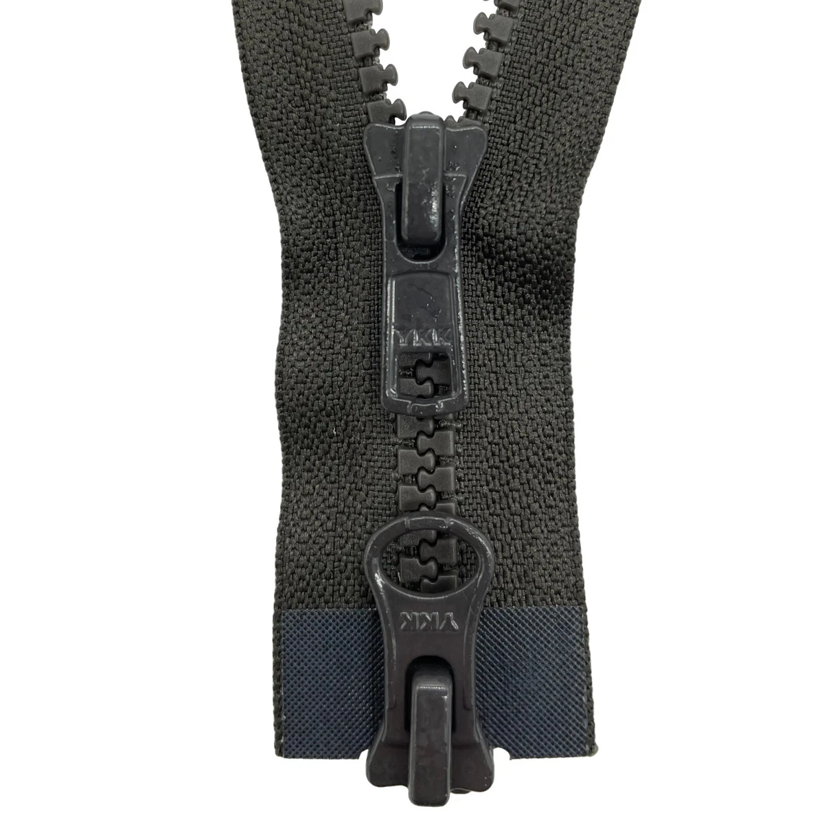 YKK Fermeture éclair Métal Argent 2 Voies Séparable 5mm 40cm 580 Noir (Divisible, 40 Cm