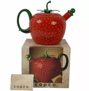 Copco Strawberry Enamel Metal Harmony Whistling Tea Kettle Pot 2.5 Qt 1994 NEWOB - Picture 1 of 24