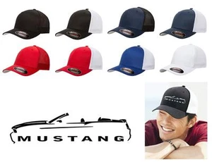 2010-14 Ford Mustang Convertible Classic Color Outline Design Hat Cap - Picture 1 of 1