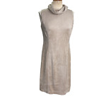 J. McLaughlin Faux Suede Shealth Sleeveless Funnel Neck Dress Taupe Size  Small