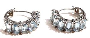 Beautiful 14K Yellow Imperial Gold Company Aquamarine Earrings 3.3G ~MANY OTHERS - Picture 1 of 6