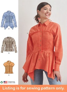 SEWING PATTERN Womens Clothes Clothing - Corset Bouse Button Down Shirt Top 9821 - Picture 1 of 3