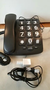 Big Keys Landline Telephone (Black) Never Used) Boxed wall/desk - Zdjęcie 1 z 4