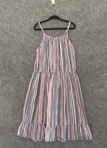 Carter’s Girls Beach Swing Tank Dress Pink Purple Blue Striped Size 8 - Picture 1 of 6