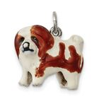 Coton De Tulear Charm Pendant Hand Painted Enamel in 925 Sterling Silver