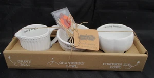 Mud Pie Thanksgiving Zubehör Set Soße + Cranberry + Dipschalen Zahnstocher NU - Bild 1 von 6