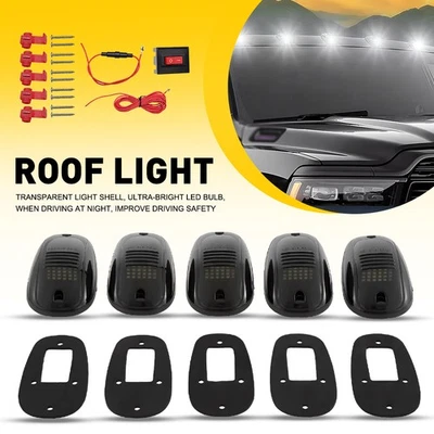 5 件装道奇 Ram 1500/2500/3500/4500/5500 白色 LED 车顶驾驶室标记灯 — 第 1/4 张图片