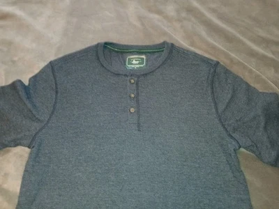 Camisa Henley Bass Para Hombre Manga Larga Térmica Gris Oscuro 2 Botones Comodidad M Foto 1 de 4