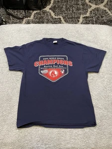 Boston Red Sox T Shirt Mens Large Blue MLB Baseball 2004 World Series Champions - Picture 1 of 5