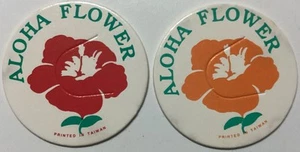 Gorra de leche vintage roja naranja hibisco Aloha flor Hawaii X2 POG 1993 NUEVA - Imagen 1 de 2