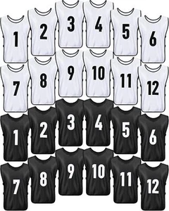 24Pcs Sports Pinnies Soccer Scrimmage Practice Vests Numbered Soccer Team Pennie - Picture 1 of 6