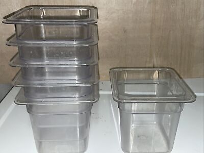 HUBERT® 1/6 Size Clear Polycarbonate Cold Food Pan - 6 D Lot Of 6 • 19.77£