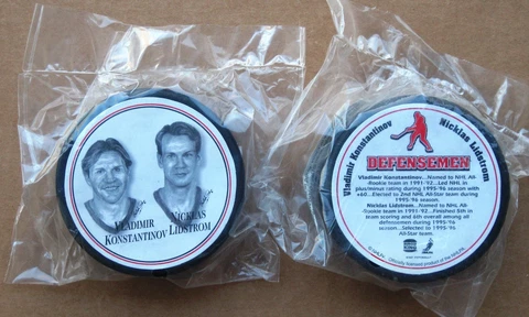 Detroit Red Wings Nicklas Lidstrom  Vladimir Konstantinov Puck 1997 Burger King Cover
