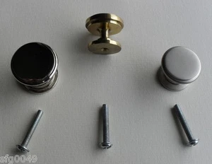 Messing Möbelknopf vernickelt glänzend matt Griffe Schrank Schubladen Küchen - Bild 1 von 7