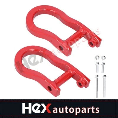 一对(2) 红色拖钩 84192871 适合 2007 - 2019 年雪佛兰 Silverado GMC Sierra 1500 — 第 1/4 张图片