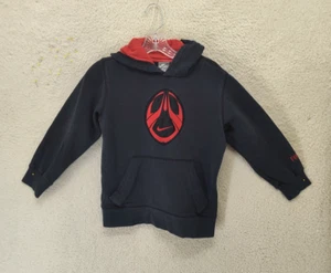 Nike Sportwear Boys Sweatshirt Small Red Print Cotton Blend Hooded Pullover - Picture 1 of 17