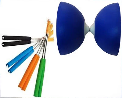 DIABOLONET-KREISZ Henrys Circus Diabolo Blau mit ULK2 Weiss + Henrys Alustäbe 325