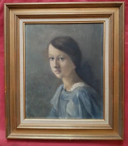 Superbe huile début du XX e siécle "portrait d'une jeune fille " - Picture 1 of 4