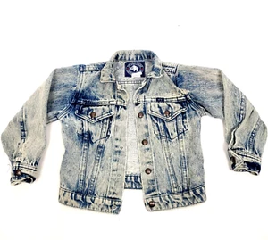 VTG The Great Plains Boys Girls Denim Jacket 6 Blue Snap Button Jeans 80s 90s - Picture 1 of 9