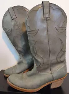 Stivali da cowboy western grigi ACME da uomo taglia 10 stile D 4615 vintage vintage made in USA - Foto 1 di 24