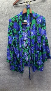 Blazer Vintage Años 80 Mujer Pequeño Extra Grande Púrpura Verde Floral Cinturón Dorado Niña - Imagen 1 de 12