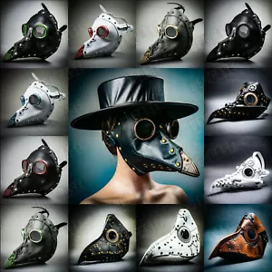 Plague Doctor Steampunk Long BirdNose Halloween Adult Cosplay Costume Party Mask - Picture 1 of 138