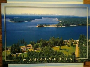 post card aerial view over OLYMPIA WASHINGTON - Picture 1 of 12