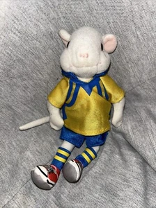 Stuart kleine 2 Maus Plüschtier Stofftier Fußball Outfit gelb blau 7 Zoll Vintage - Bild 1 von 6