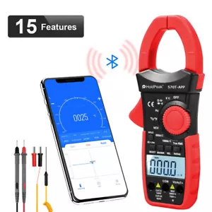 Multimeter Tester AC DC Volt Amp LCD Digital Clamp Meter Auto Range APP Blutooth - Picture 1 of 8