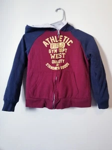 Lee Fleece Sherpa Lined Hooded Jacket Size S (7-8) Red Zipper Front Sweatshirt - Picture 1 of 8