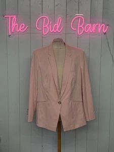 M&S Blazer Jacket Size 20 Ladies Nude Pink Smart Formal Office Work Lined BNWT - Picture 1 of 4