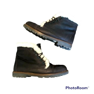 Botas Eddie Bauer para mujer 7 cuero marrón piel de oveja senderismo al aire libre Gorpcore Foto 1 de 4