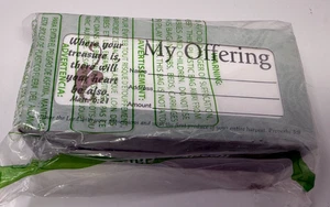 Broadman church supplies 100 offering/tithing envelopes, Matt 6.21 design NOS - Photo 1/5