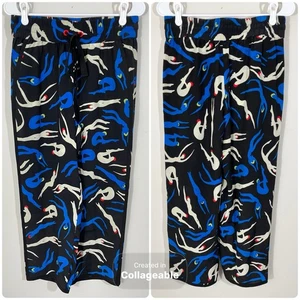 Diane von Furstenberg Schwimmer Druck 100 % Seide Kordelzug Hose Größe Small - Bild 1 von 7