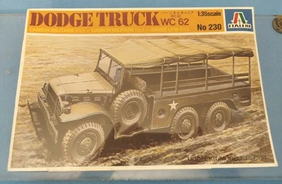Italeri 1/35 DODGE TRUCK WC 62 DODGE 6x6 No 230 Edt. ©1980 Factory sealed box - Photo 1/4