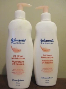 2x Johnson's Softlotion 24 ore crema idratante lozione corpo 414 ml (14 oz) RARO - Foto 1 di 1