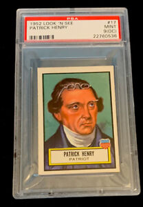 Patrick Henry RARE 1952 Topps Look 'n See #17 PSA 9 MINT o/c POP 4 None Higher