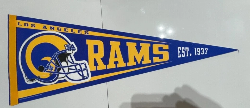 BANDERÍN CLÁSICO DE FÚTBOL AMERICANO DE LOS ANGELES RAMS NFL COMO NUEVO/NUEVO Foto 1 de 1