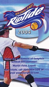 2004 NEW ENGLAND RIPTIDE WOMEN'S PROFESSIONAL SOFTBALL POCKET SCHEDULE - Picture 1 of 1