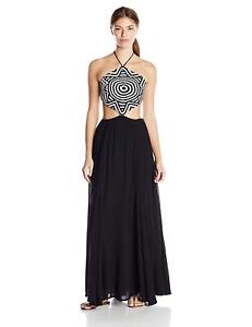 MARA HOFFMAN Black Starbasket Crochet Cover-up Maxi Dress 94900 $322 NEW